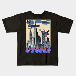 Retro Vintage Comic Spaceship Kids T-Shirt